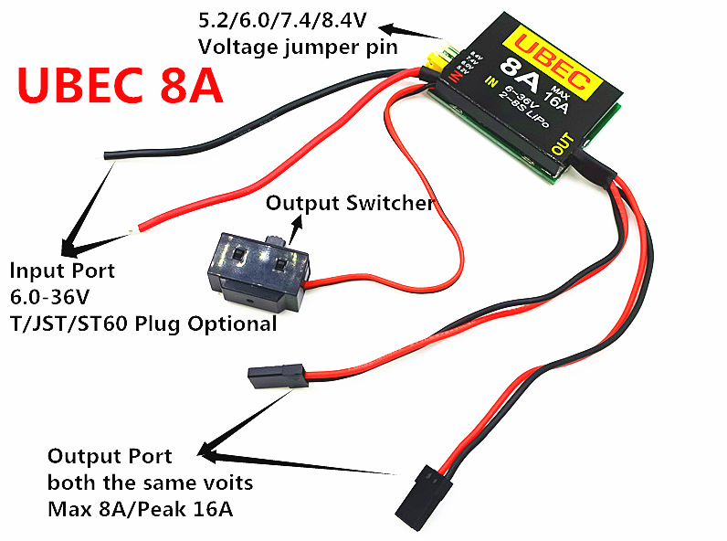 4S-6S 15-26V UBEC-8A BEC デュアルU - Hobby Queen Rc のレビューと価格